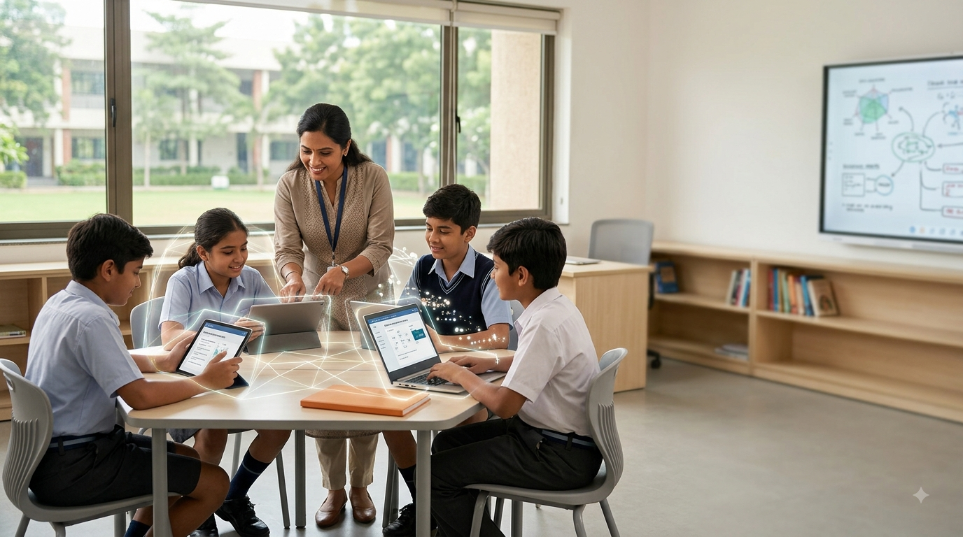 Students in a supervised classroom — safer AI adoption